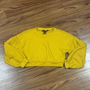 Forever 21 Yellow Long Sleeve Crop Top